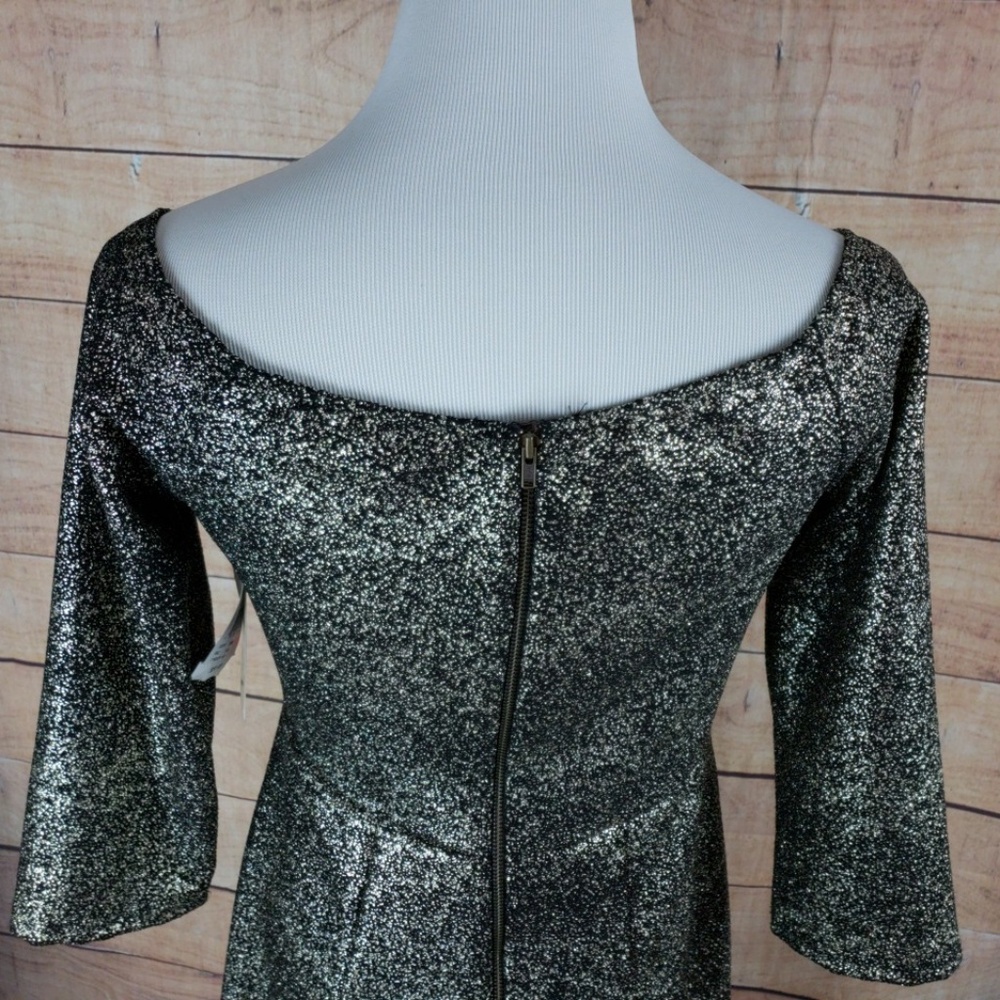 NWT GB Gianni Bini Metallic Off The Shoulder Dress - Picture 7 of 8